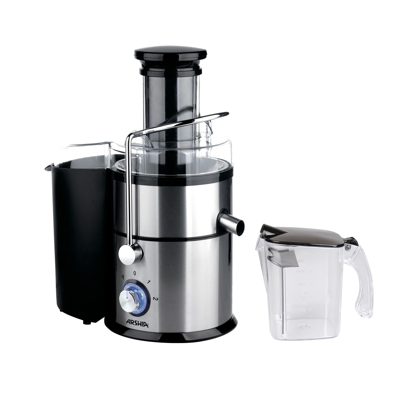 ‏آبمیوه گیری تک کاره ارشیا مدل JB-6122A استیل مشکی